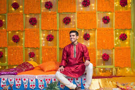 Rahul Moushumi Halud Marriage Decoration Wedding Stage Decorations Mandap Decor