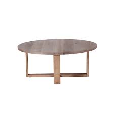 Beige medium round wood coffee table with dusty wax coating. Zoe Round Coffee Table Mint Ff E