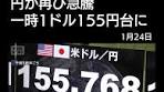 円が再び急騰 一時1ドル155円台に 米もレートチェックか 為替 ...