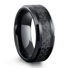 Carbon Black Titanium Black Titanium Ring Titanium Wedding Rings Black Titanium Wedding Bands