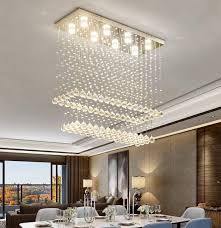 Draw attention to your ceiling with the ellington 28 watt led flush mount ceiling light. Moooni Modern Rectangular Crystal Chandelier Ceiling Lighting Fixture Raindrop Pendant Flush Mount Light Rectangle Chandeliers For Dining Rooms Kitchen L 47 X W 12 X H 31 5 Buy Online In Botswana At Botswana Desertcart Com Productid