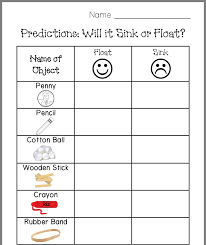 Pin By Dennis Rosenthal On Science Fair Sink Or Float Sink Worksheets