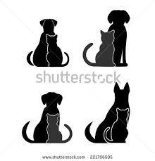 Dog Cat Silhouette Stock Vectors Vector Clip Art Dog Clip Art Cat And Dog Tattoo Dog Tattoos