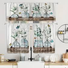 Blue Kitchen Curtains Sold On Temu