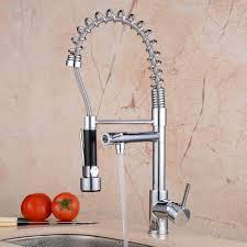 Commercial kitchen sink faucet with sprayer. Commercial Kitchen Sink Faucet With Sprayer Multifunctional Tap Chrome Spring Tap