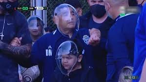 Diego Maradona Wears Buzz Lightyear Visor As The Argentine Legend Arrives At San Lorenzo Stadium For Gimnasia Clash