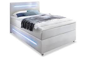 Boxspringbett 120 x 200 cm nola. Boxspringbett 120x200 Lights Mit Led Weiss Mit Boxspring Sofas Zum Halben Preis
