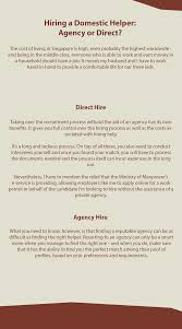 How To Hire A Local Domestic Helper In Singapore We Re In The Midst Of Deciding Whether To Go Through An Agency Or Do The Search Ourselve Agency Helper Hiring