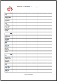 body measurement chart download