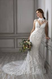 Adrianna Papell 31066 Della High Neck Fitted Bridal Dress Fitted Wedding Gown Bridal Dresses Wedding Dress Types