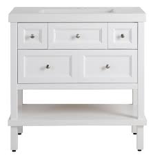 Glacier Bay Ashland 37 In W X 37 In H X 19 In D Bathroom Vanity In White With Vanity Top In White With White Sink In 2020 Marble Vanity Tops White Sink White Vanity