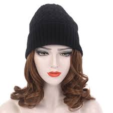Youthful hairstyles over 50 2021. China Fashionable Lady S Knitted Hat Short Curly Hair Wig Synthetic Fiber Keeps Warm In Autumn And Winter On Global Sources Hat Wig Hat Wig