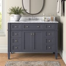 Jeffrey alexander bath vanities feature detailed artwork and old world charm, bringing the look of an heirloom into your bathroom. Hailey 48 Bathroom Vanity With Carrara Marble Top Kitchenbathcollection