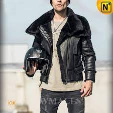 Men Bomber Jackets Cwmalls Chicago Double Collar Sheepskin Flight Jacket Cw808315 Custom Made Custom Made Men Sh Jackets Sheepskin Jacket Aviator Jackets