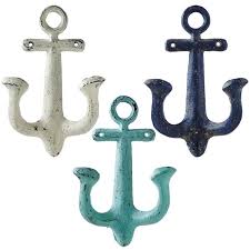 Cast Iron Anchor Hook Choice Of Three Colors Anchor Wall Hooks Anchor Wall Decor Anchor Decor
