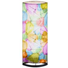 Led Stehlampe Blattmuster Textil Bunt Hohe 110 Cm Meinelampe