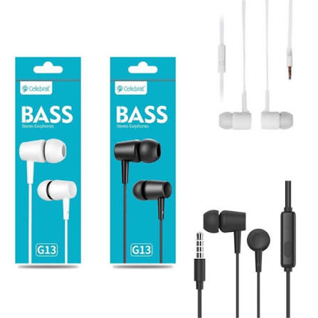 CELEBRAT STEREO EARPHONES  - G 13 BLACK 