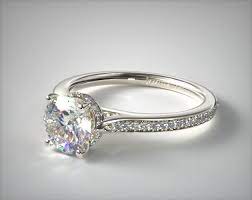 14k White Gold Pave Adorned Cathedral Engagement Ring Cathedral Engagement Rings Engagement Rings Channel Set Diamond Engagement Ring Set