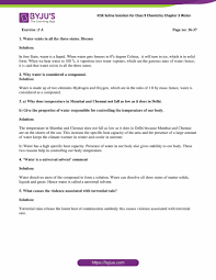 Properties Of Water Worksheet Answers Selina Solutions Class 9 Concise Chemistry Chapter 3 Water In 2020 Worksheets Radical Equations Answers