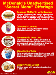 We checked out the website #hackthemenu for the best of the secret menu. Mcdonald S Unadvertised Secret Menu Offerings Mad Magazine