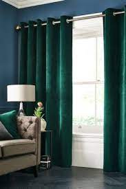 Shop with afterpay on eligible items. Emerald Green Soft Velour Eyelet Curtains Green Curtains Living Room Emerald Green Living Room Living Room Green