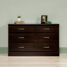 Sauder Parklane Contemporary 6 Drawer Dresser Espresso Finish Walmart Com 6 Drawer Dresser Storage Furniture Bedroom Dresser Drawers