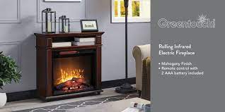 Lifesmart 3 element infrared quartz fireplace heater with remote. Greentouch 31 5 In W Mahogany Infrared Quartz Electric Fireplace In The Electric Fireplaces Department At Lowes Com