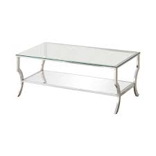 Its transitional style pairs easily with various styles of décor. Rectangular Coffee Table With Mirrored Shelf Chrome Coaste