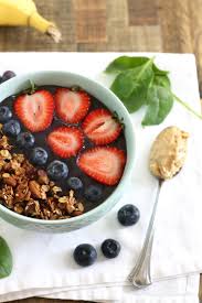 protein acai bowl with blueberries and
