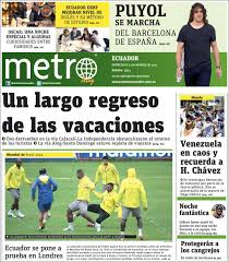 Quedarse en el sitio actual o ir a edición preferida. Newspaper Metro Ecuador Ecuador Newspapers In Ecuador Wednesday S Edition March 5 Of 2014 Kiosko Net