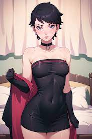 aged up ai generated black hair boruto: two blue vortex female  only large breasts naruto naruto (series) sarada uchiha teenager uchiha  sarada 