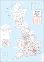 Roper in the british atlas steve bartrick antique prints & maps. Uk White Postcode Areas Large Wall Map Xyz Maps