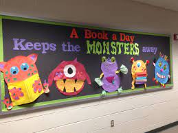 Are fancy classroom decorations that great? Monster Book Fair Theme Monster Theme Classroom Monster Classroom Classroom Decorations