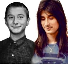 Comparison photos of musical phenomenon's childhood