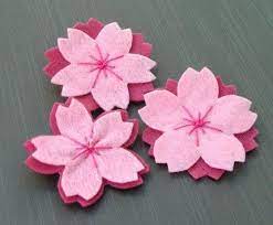 Felt Japanese Blossoms Felt Flowers Patterns Felt Crafts Flower Crafts