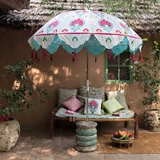 Our Wonderful Dolly Garden Parasol Is Lovingly Crafted Using Suzani Block Printing Techniques In Gorgeous Pink Indian Garden Garden Umbrella Garden Parasols