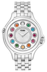 Fendi Crazy Carats Diamond Dial Rotating Gemstone Bracelet Watch 33mm Bezel Jewelry Stainless Steel Jewelry Stainless Steel Bracelet