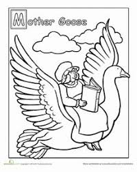 Mother Goose Coloring Page Mother Goose Coloring Pages Fairy Tale Activities