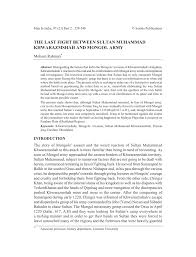 Tuanku syed sirajuddin ibni almarhum tuanku syed putra jamalullail of perlis, born in 1943, ruled from 2001 to 2006. Pdf The Last Fight Between Sultan Muhammad Khwarazmshah And Mongol Army