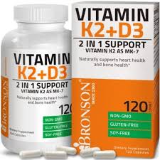 Vitamin k is well known for its role in the synthesis of a number of blood coagulation factors and is also important for the formation of strong, healthy bones. Bronson Vitamin K2 Mk 7 Plus Vitamin D3 120 Capsules Vitamins Supplements Bronson Vitamins