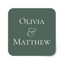 Charming Wildwood Green Personalized Square Sticker Zazzle Com Olive Garden Delivery Organic Posts Organic Gardening Magazine