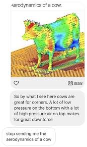 Easily add text to images or memes. Aerodynamics Of A Cow So By What I See Here Cows Are Great For Corners A Lot Of Low Pressure On The Bottom With A Lot Of High Pressure Air On Top