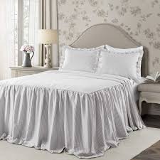 4.7 out of 5 stars. Lush Decor Gray Ticking Stripe Bedspread Shabby Chic Farmhouse Style Lightweight 3 Piece Set King Buy Online In Dominica At Dominica Desertcart Com Productid 176147199