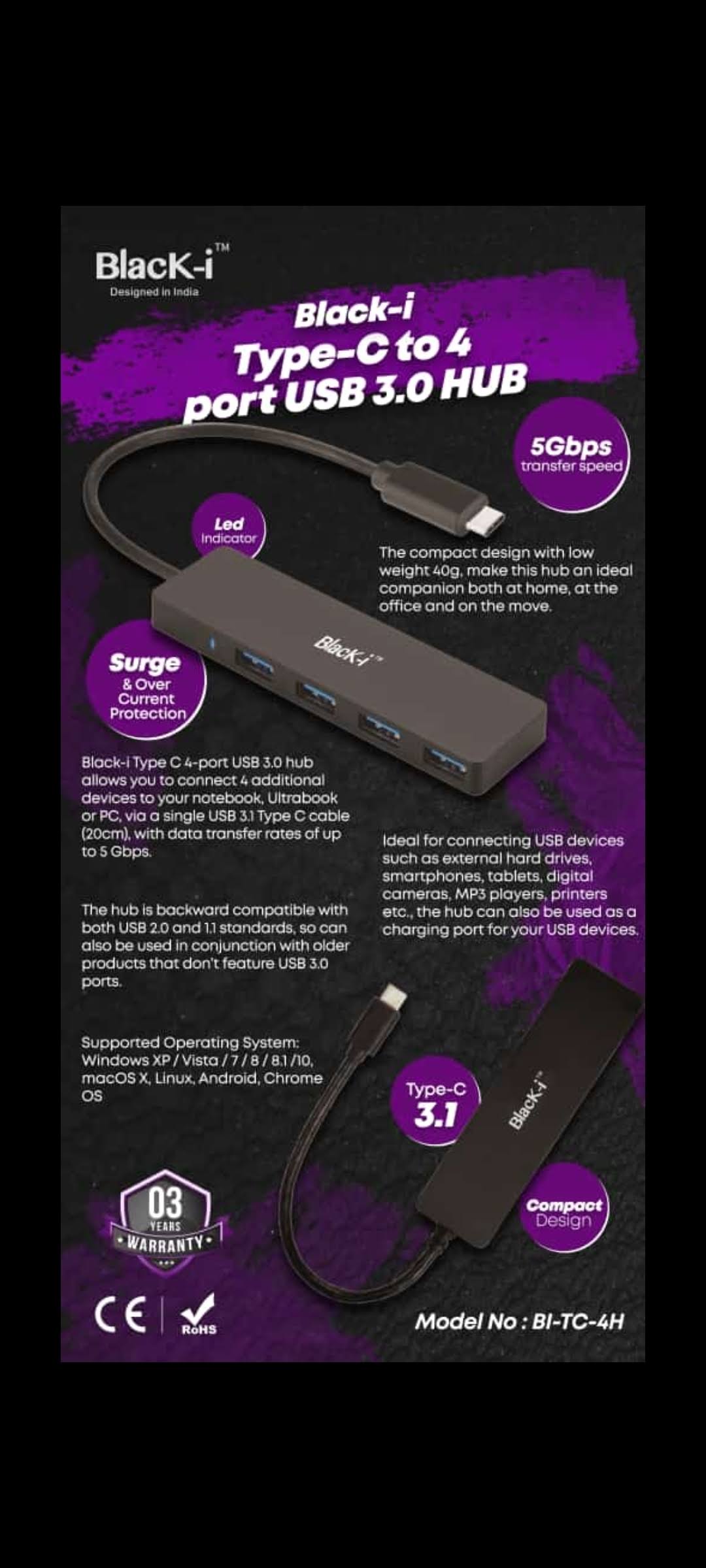 C To Usb 3.0 4port product image