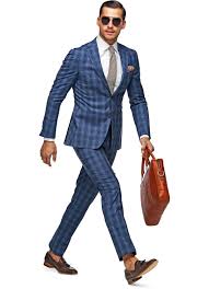 havana blue check スーツ