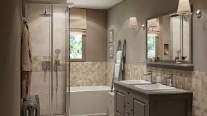 Salle de bains en pierre travertin et bois. Salle De Bain 7m2 Optimiser L Espace D Une Salle De Bain Familiale