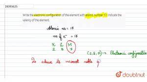 They will surely love atomic mass of elements 1 to 30 if they study in class 9. Write The Electronic Configuration Of The Element With Atomic Number 17 Indicate The Valency Of The Youtube