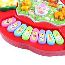 1 Pc Baby Musical Toys Educational Animal Farm Piano Developing Musical Toys With Animal Sound Cute Mini Sounding Baby Musical Toys Animal Sounds Musical Toys