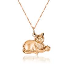 This little guy is no different! 14kt Rose Gold Cat Pendant Necklace Ross Simons