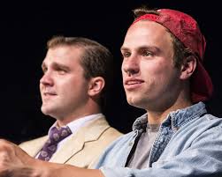 Jonathan (Drew Harper) with his best friend Michael (James Sharinghousen)  in a rock musical about Jonathan Larson's life when he turned 30